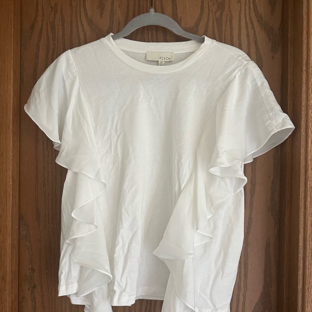 Pinch White Ruffle Sleeve Tee
